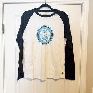 Psycho bunny graphic baseball style, long sleeve shirt